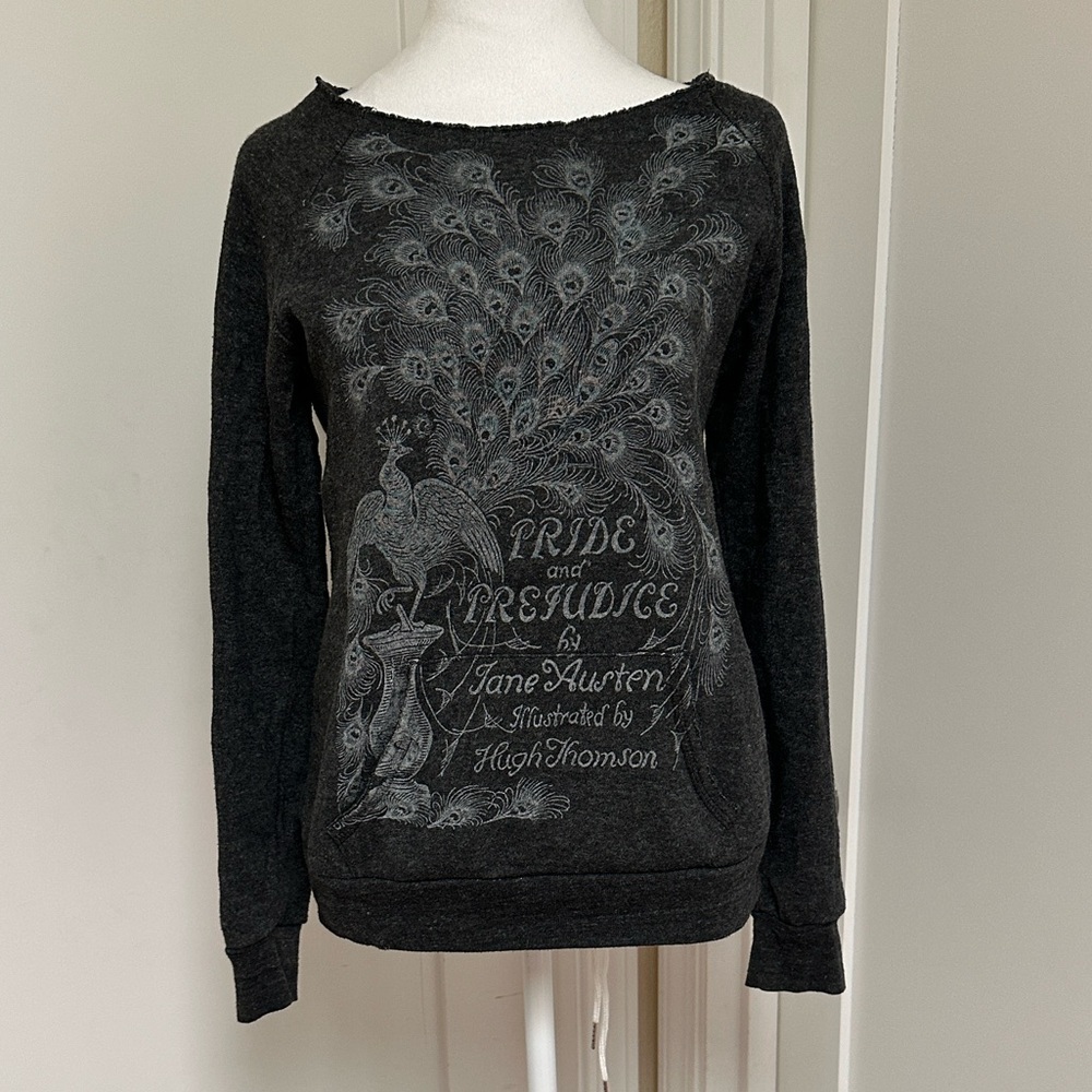 Out of Print Dark Grey Pride & Prejudice Graphic Women's Sweatshirt